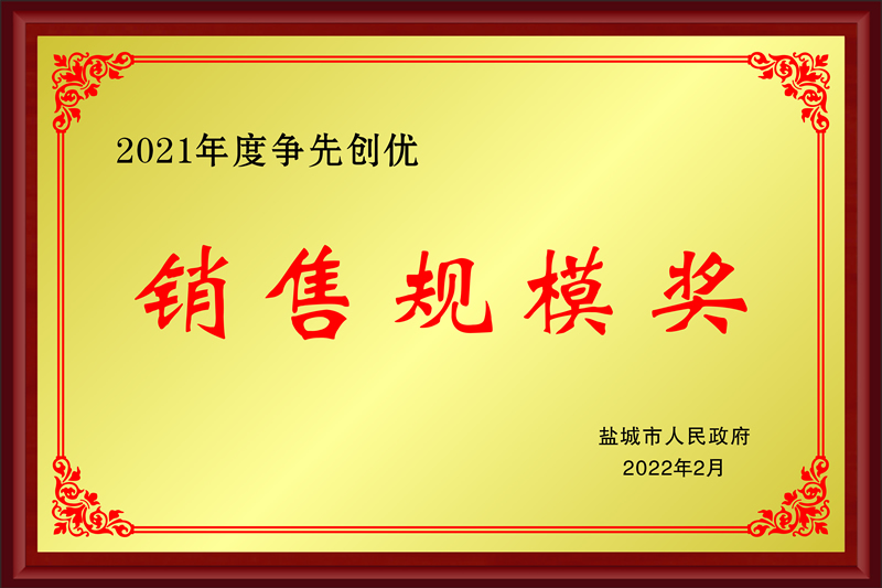 2021年度爭星創優銷售規模獎